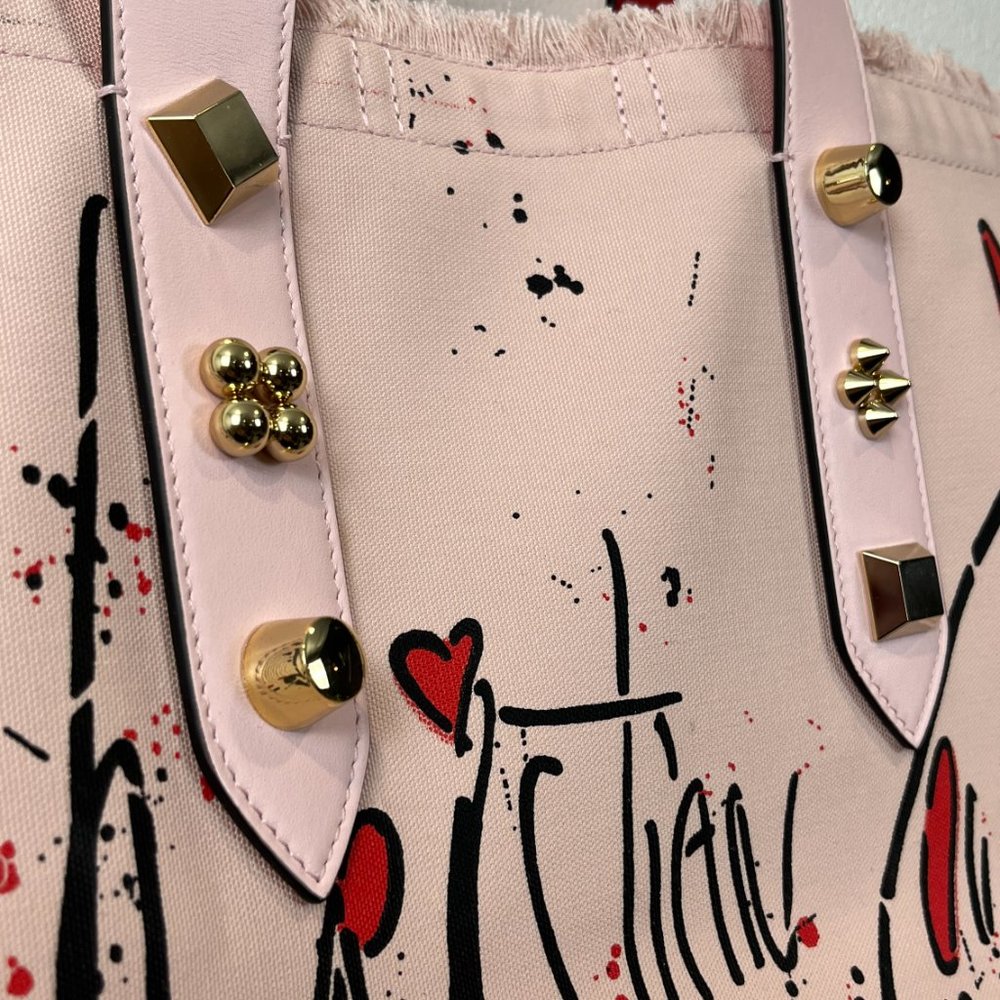 Christian Louboutin Frangibus Canvas & Leather Shopping Tote. - Picture 15 of 16